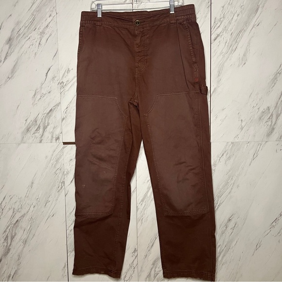 Urban Outfitters BDG Burgundy Brown Carpenter Denim Cotton Pants SZ L